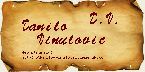Danilo Vinulović vizit kartica